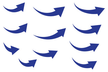 Curved arrow icons. curved arrows set. arrow symbol collection. vector