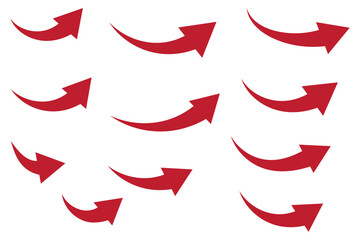 Curved arrow icons. curved arrows set. arrow symbol collection. vector
