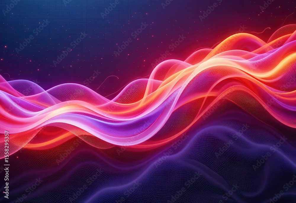 Fototapete Vibrant abstract patterns create an eye-catching background for computer monitors
