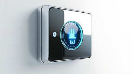 Close up of a modern wall mounted electric vehicle charging station design