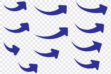Curved arrow icons. curved arrows set. arrow symbol collection. vector