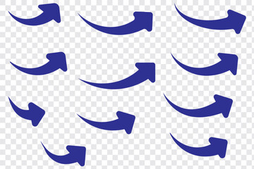 Curved arrow icons. curved arrows set. arrow symbol collection. vector