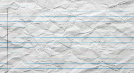 A crumpled sheet of lined paper creates a textured and patterned background