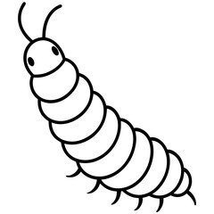 Silkworm Outline Design