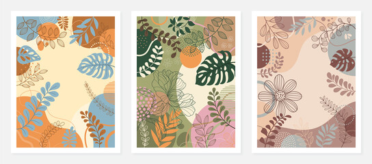 Spring background with beautiful. Hand drawn colourful art background design.