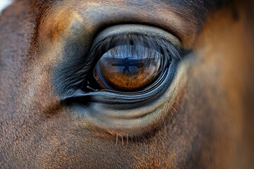 Glistening Eye of an Active Arabian Bay Horse: A Beautiful Detail of Equestrian Elegance