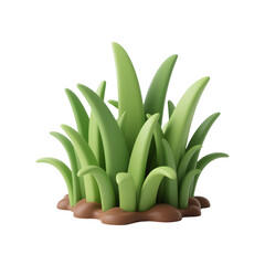 Obraz premium Tuft of green grass isolated on transparent background studio shot