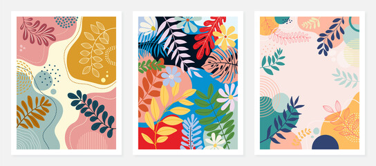 Spring background with beautiful. Hand drawn colourful art background design.