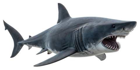 Aggressive shark open mouth