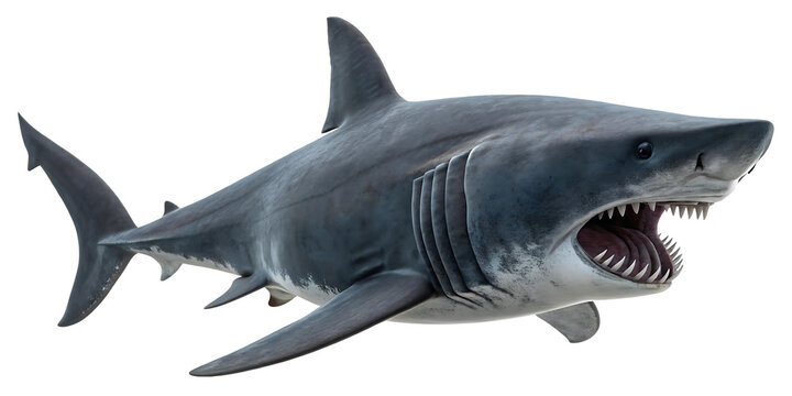 Aggressive shark open mouth