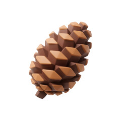 Brown pine cone isolated on transparent background