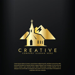 Pioneer Churches logo, featuring a cross symbol, symmetrical , and minimalist aesthetic vector illustration design