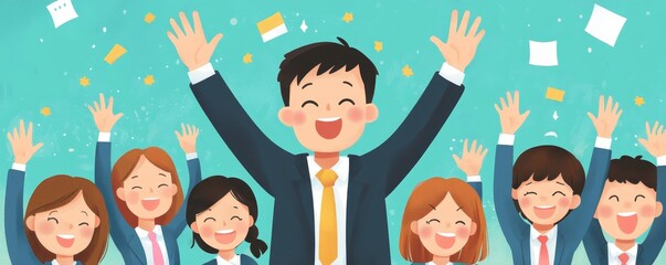 Great job! The boss encourages the staff for doing a very good job, Generative AI