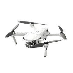 modern white quadcopter drone compact design isolated pure background, minimal soft shadow folded wings visible configuration side view art asset download digital graphic wallpaper mockup element text
