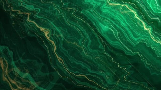 Emerald Green Liquid Marble Texture: Luxurious emerald green and gold liquid marble texture with swirling patterns, ideal for backgrounds and design elements.  