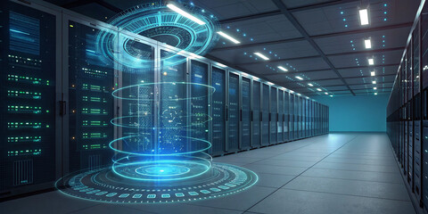 Secure Big Data Transmitting and Processing with a Holographic Globe, Representing Global Technology and Cybersecurity