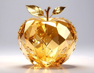 Golden,faceted apple
