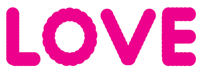 Bold Pink LOVE Textured Word Art: Romantic, Fun, and Playful Design Element