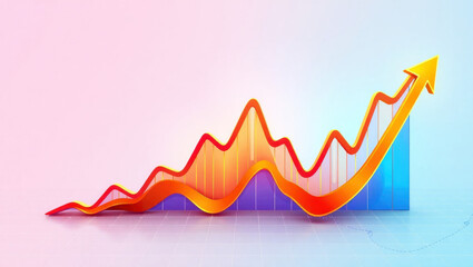Upward trend chart graphic