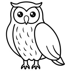 Snow Owl Vector Drawing