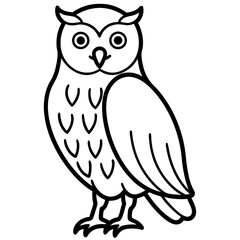 Snow Owl Vector Drawing