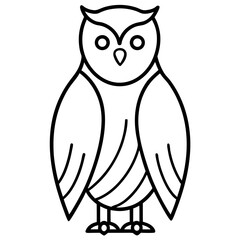 Snow Owl Vector Drawing
