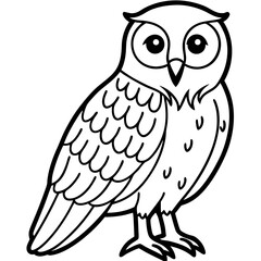 Snow Owl Vector Drawing
