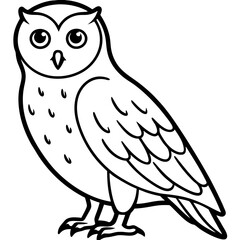 Snow Owl Vector Drawing
