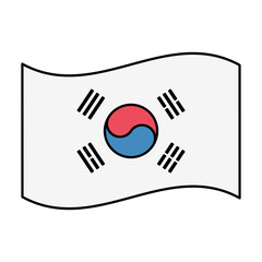 south korean flag vector icon element illustration