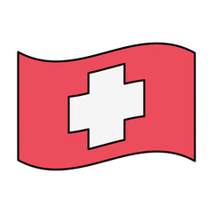 Obraz premium swiss flag vector icon element illustration