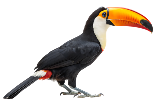 vibrant toucan bird isolated on white