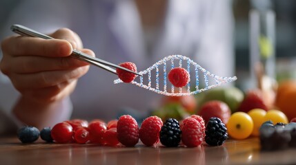 Nutritionist creating a personalized nutrition plan with DNA and biohacking data