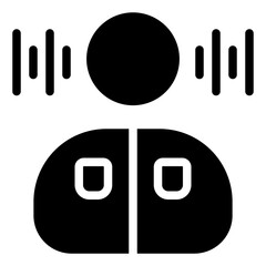 Listening Icon in Solid Style