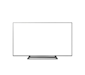Mockup of a large modern black TV, isolated on a transparent background, PNG