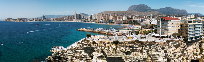 Aerial panorama at Benidorm on a sunny summer day!	