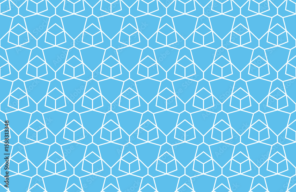 Aufkleber The geometric pattern with lines. Seamless vector background. White and blue texture. Graphic modern pattern. Simple lattice graphic design