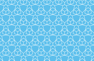 The geometric pattern with lines. Seamless vector background. White and blue texture. Graphic modern pattern. Simple lattice graphic design