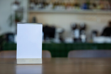 Close up picture of a table in the cafe