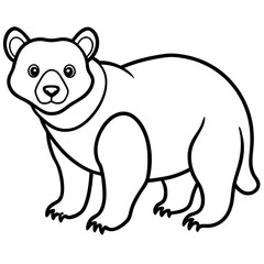 Spectacled Bear Silhouette Clean Line Style