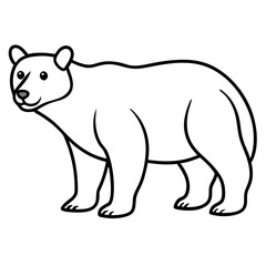 Spectacled Bear Silhouette Clean Line Style