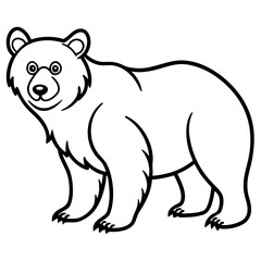 Spectacled Bear Silhouette Clean Line Style