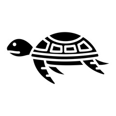Black silhouette of swimming sea turtle vector illustration