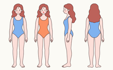 Woman in Swimsuit 4 Posing Gracefully