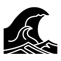 Powerful Ocean Wave Icon - Sea Nature Symbol Vector