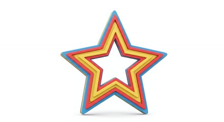 Multicolored layered star graphic