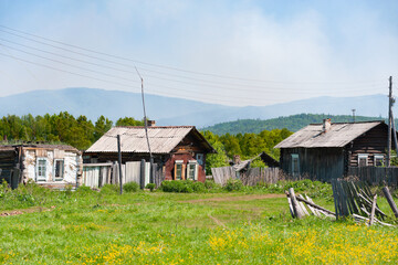 old shabby village houses