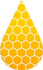 Yellow hexagon honey bee drop icon PNG