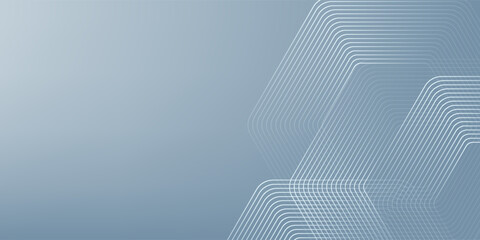 Abstract hexagon lines on gray background. Geometric stripe line art design modern