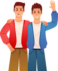 Obraz premium Friendship Cartoon Illustration