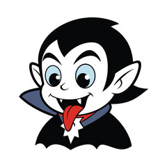 Mysterious vampire biting neck silhouette graphic with dramatic red and black contrast on clean white background